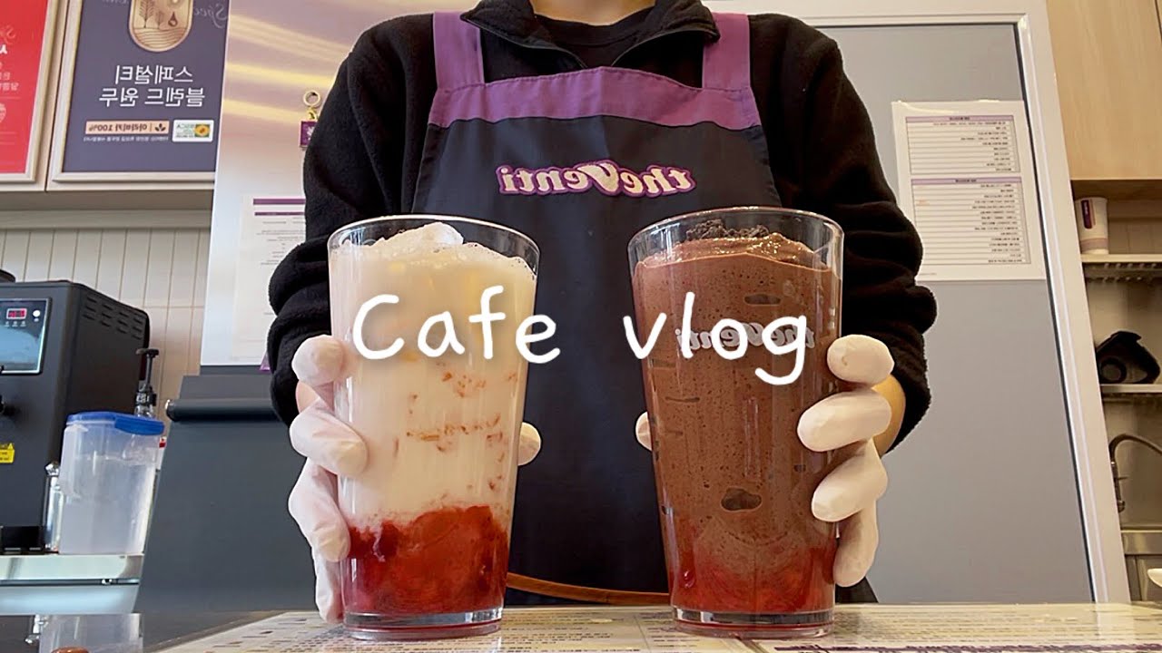 Cafe Vlog | 🍓🍪딸기 2번째 신메뉴 등장🍪🍓 | 카페브이로그