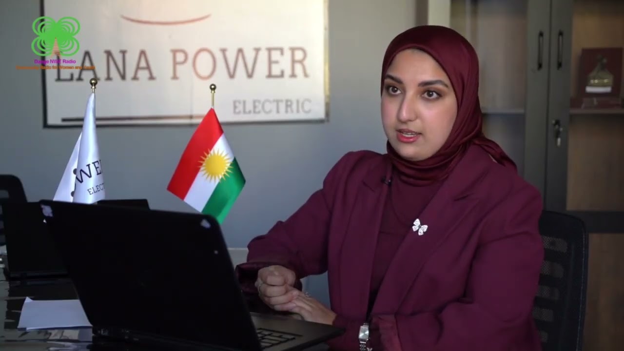 گروپێکی کچان لە پارێزگای هەڵەبجە کاری دانانی کارەبای ماڵان و شوێنە بازرگانیەکان دەکەن