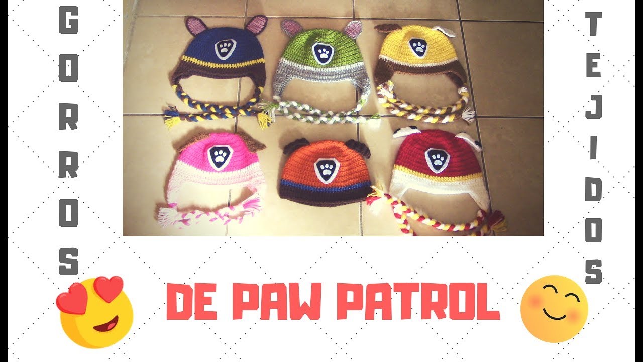 Gorros tejidos de paw patrol!!!!!!!!🐶🐶 😉👌💓