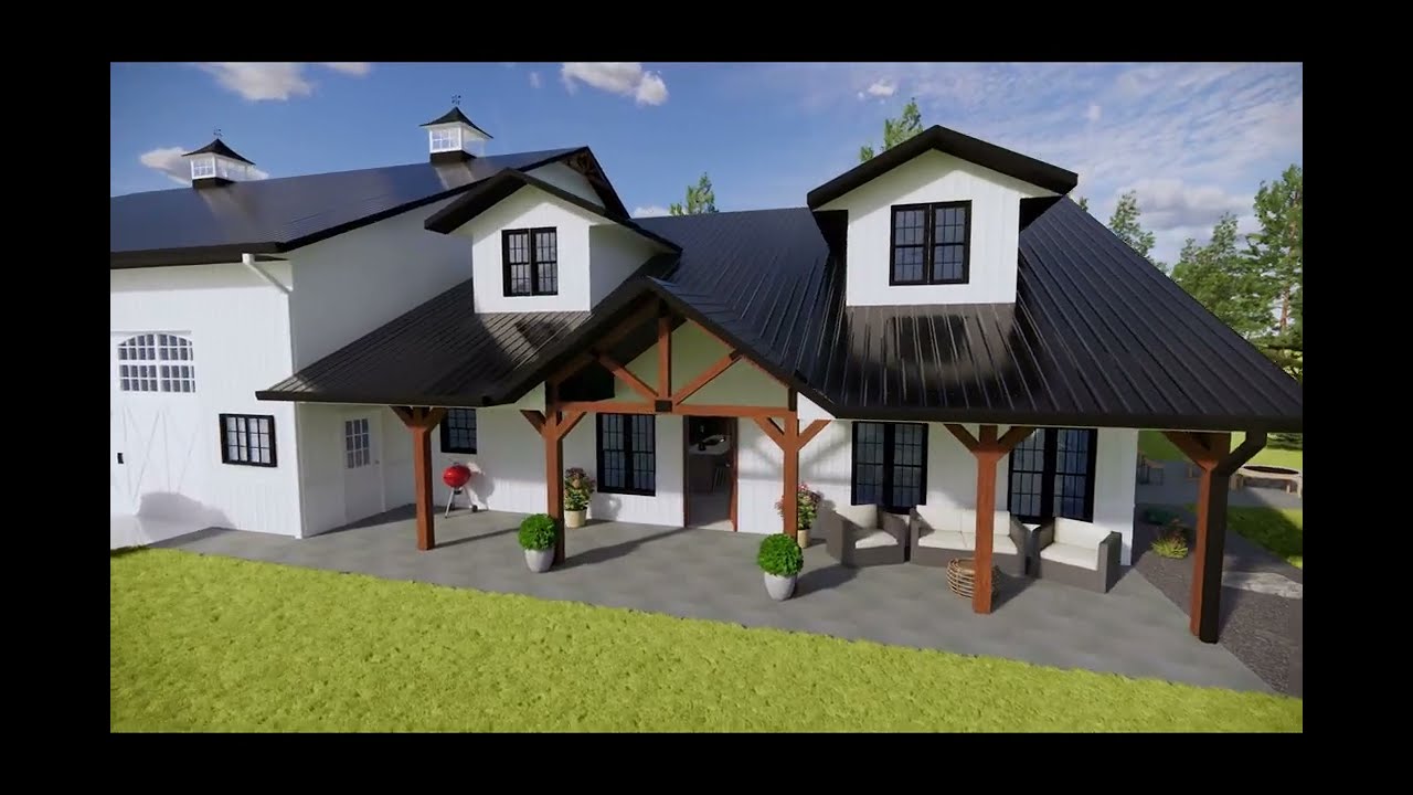 Barndominium with Basketball Court
