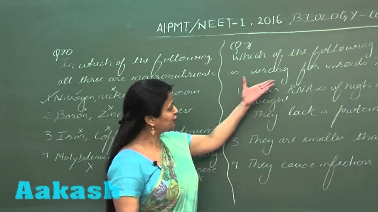 AIPMT 2016 Biology Solution Q. 70-71 Aakash (NEET Phase-I)