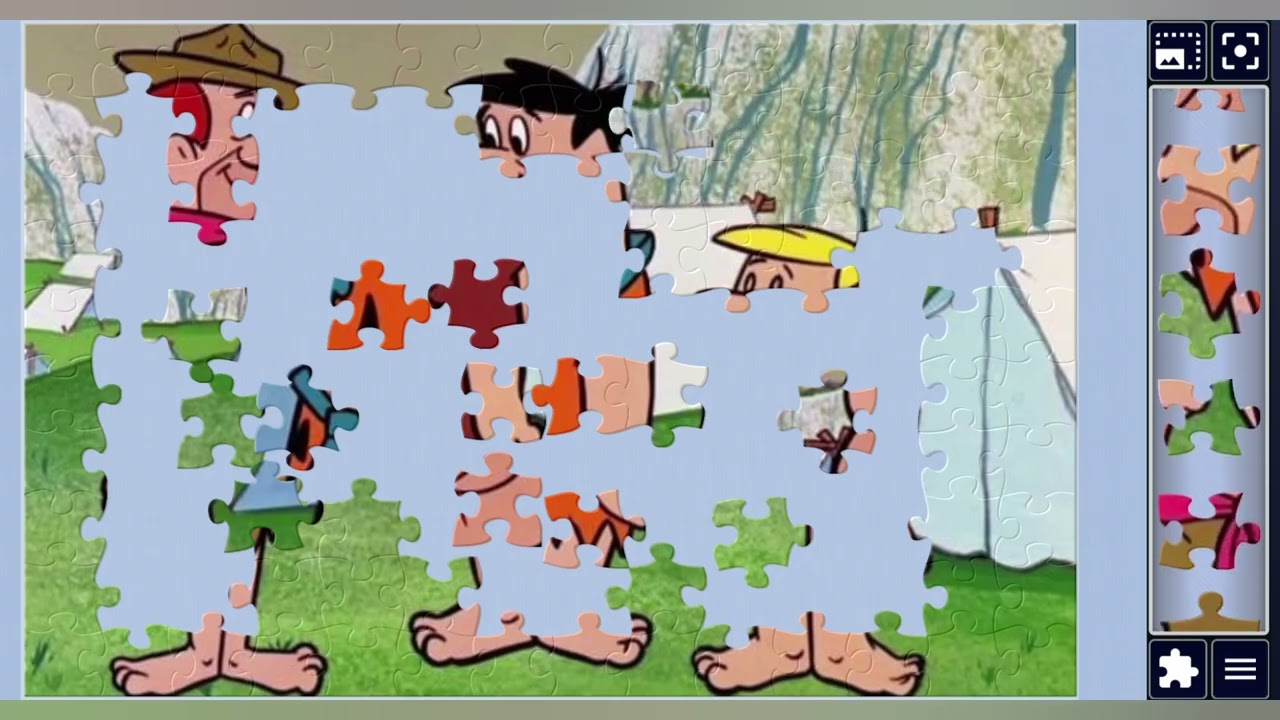 Flintstones Camp Scene:Fred,Barney & Bam Bam👨‍👦🪨🌈✨️🪄//jigsaw puzzles🧩//jigsaw puzzles journey🧩🧩//
