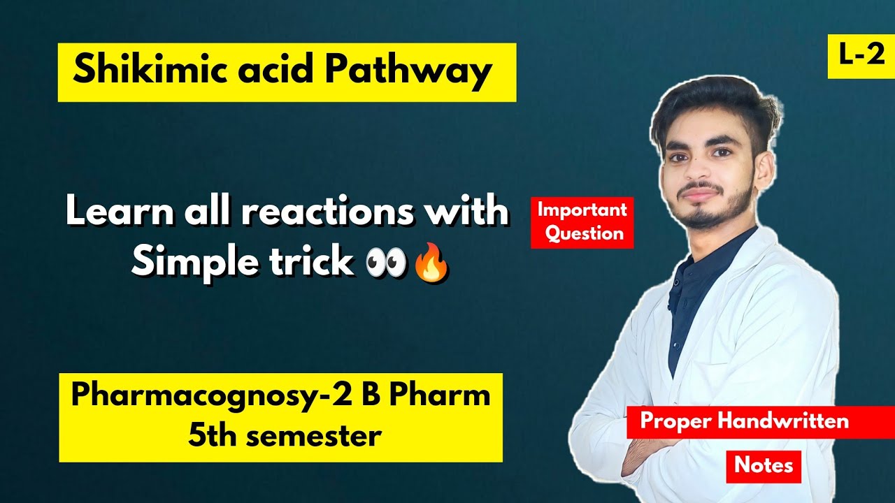 L-2। U-1। Shikimic acid pathway in pharmacognosy। Pharmacognosy B Pharm 5th semester। Easy trick ।