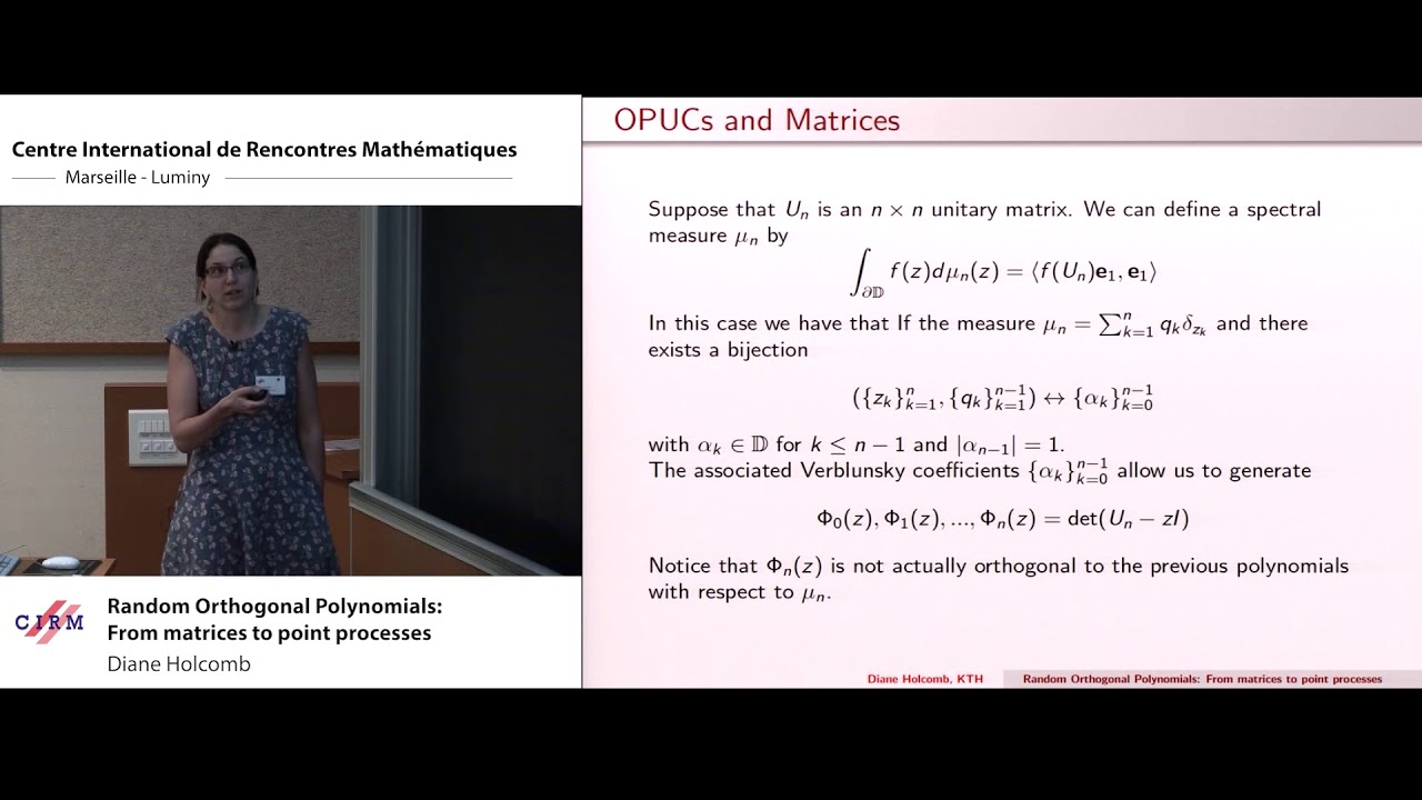 Diane Holcomb: Random Orthogonal Polynomials: From matrices to point processes