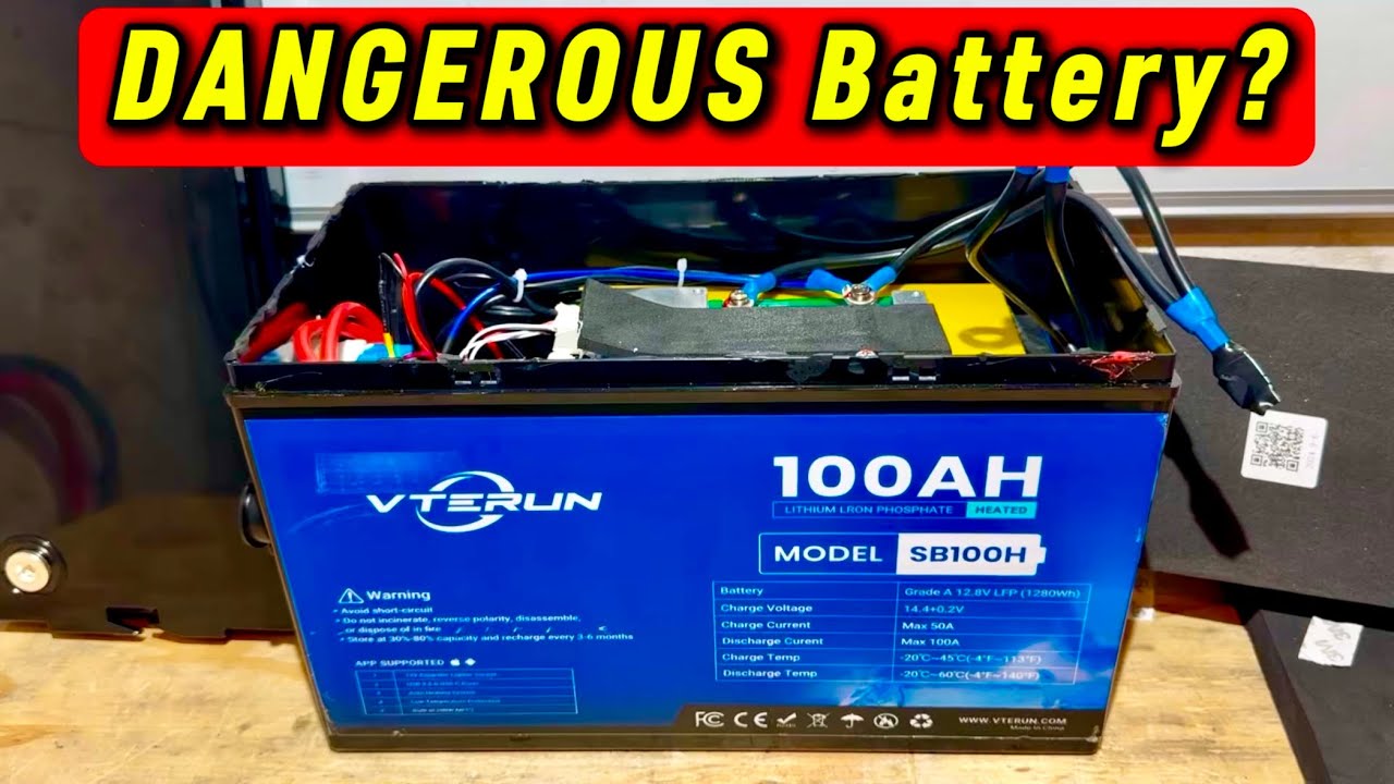 VTERUN 12V 100Ah LiFePO4 Lithium Battery Review & Teardown, Self Heating Battery with Built In MPPT