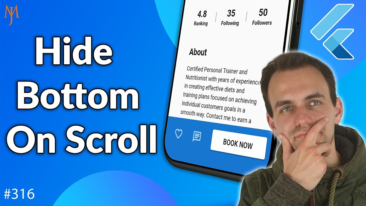 Flutter Tutorial - How To Hide Bottom Navigation Bar On Scroll | Hide/Show Animation
