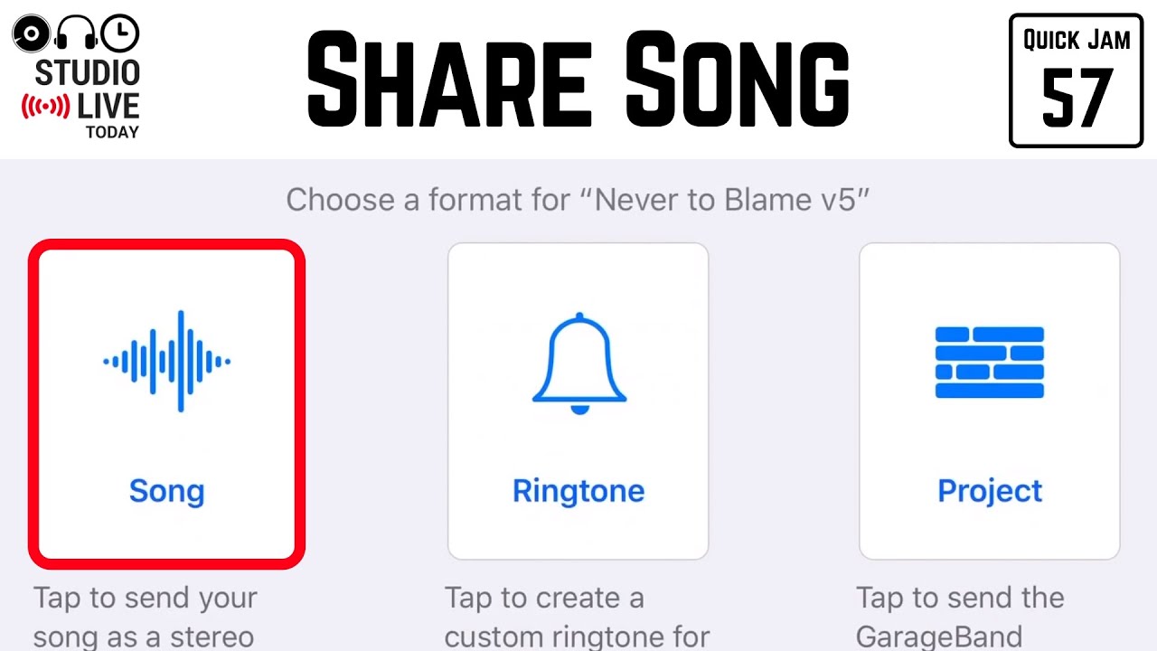 How to SHARE/EXPORT your GarageBand iOS songs (iPad/iPhone)
