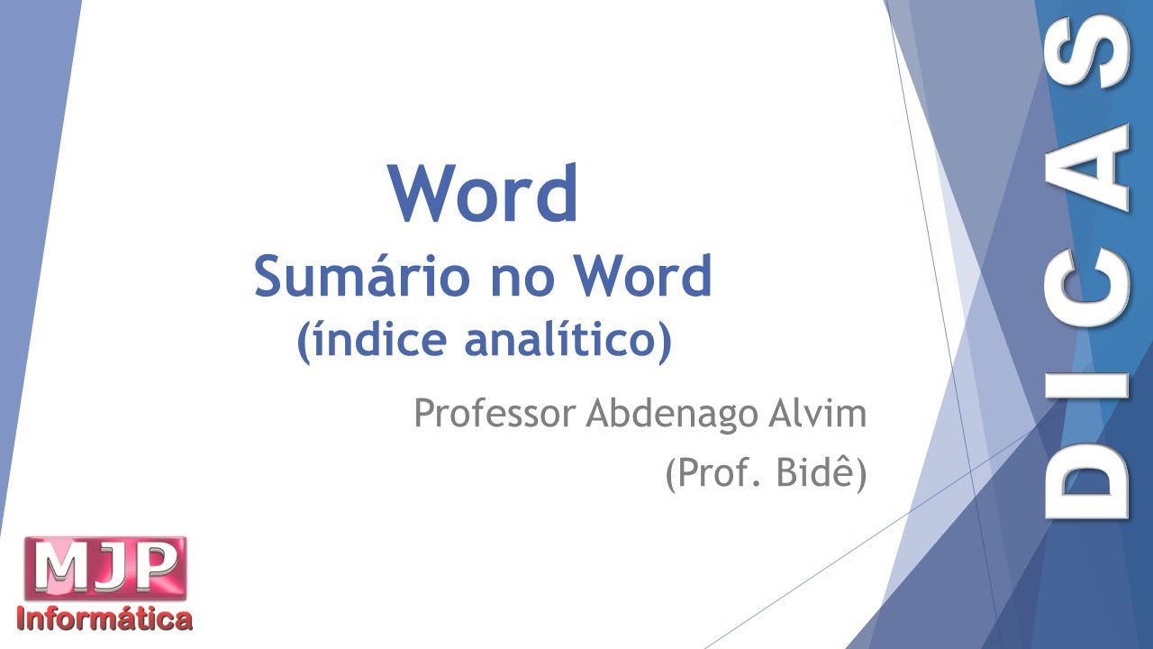 Trabalhar com sumário (índice analítico) no Word