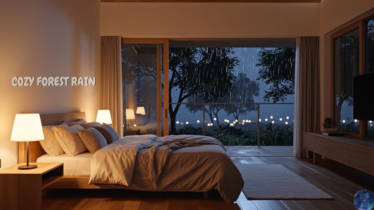 Cozy Forest Rain at Night 🌧️ Deep Sleep, Relaxing Rain Sounds & White Noise