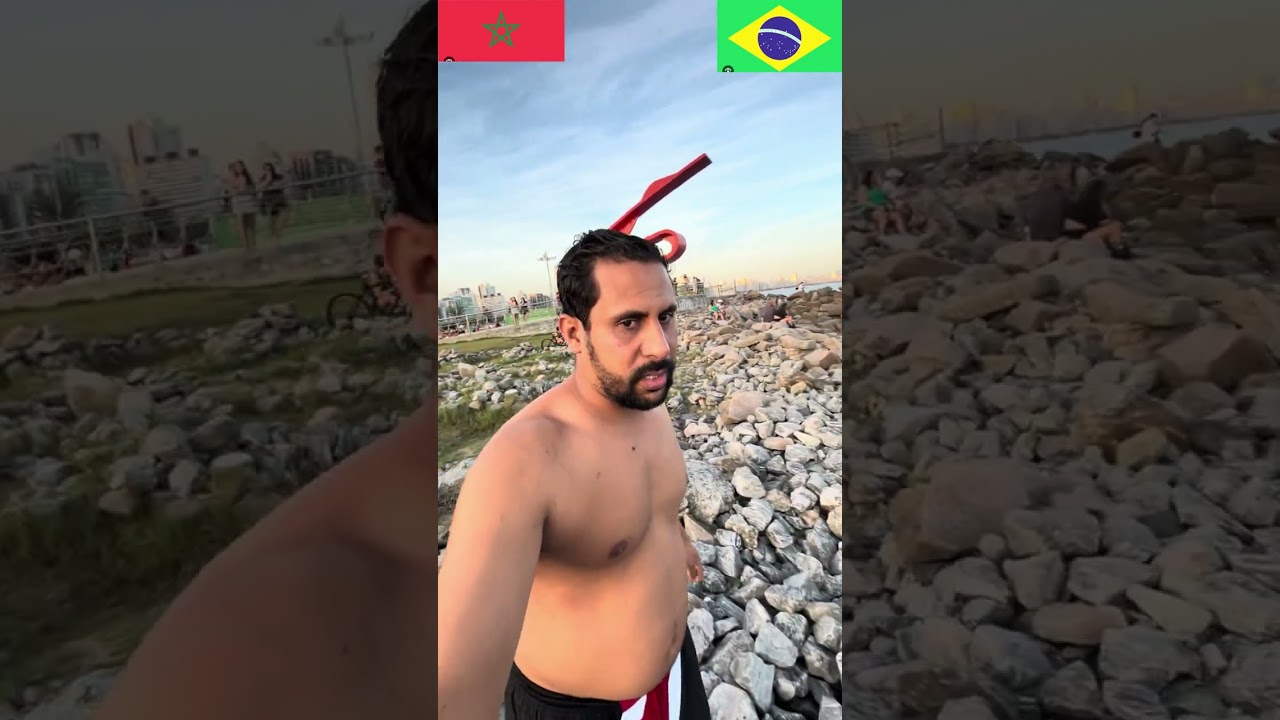 ذخلت بحر في البرازيل كولشي عريان -😱🇧🇷🇲🇦azdine boumani vlogs  mourade mezouri vlogs 