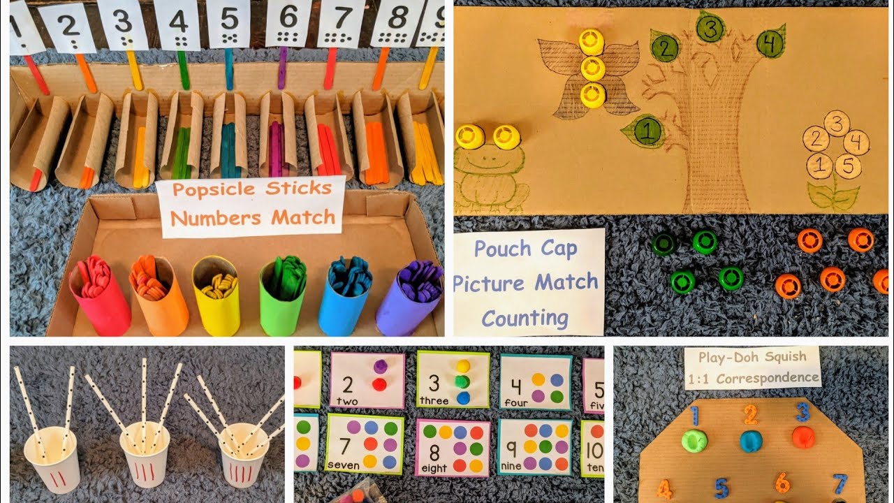 DIY One to One Correspondence Kids Activities | Homemade Rational Counting Games for Preschoolers