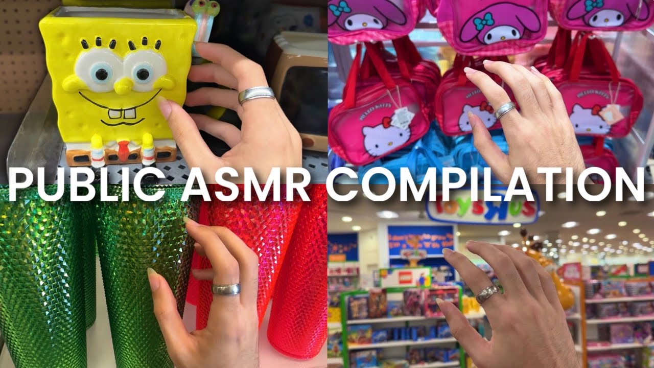 1+ HOUR OF PUBLIC ASMR! (7 Different Locations) - lofi