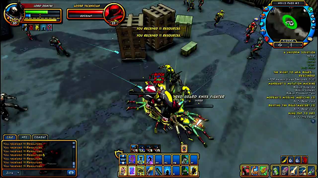 Champions Online: OMFGNinja VS. a Viper Base on Monster Island.
