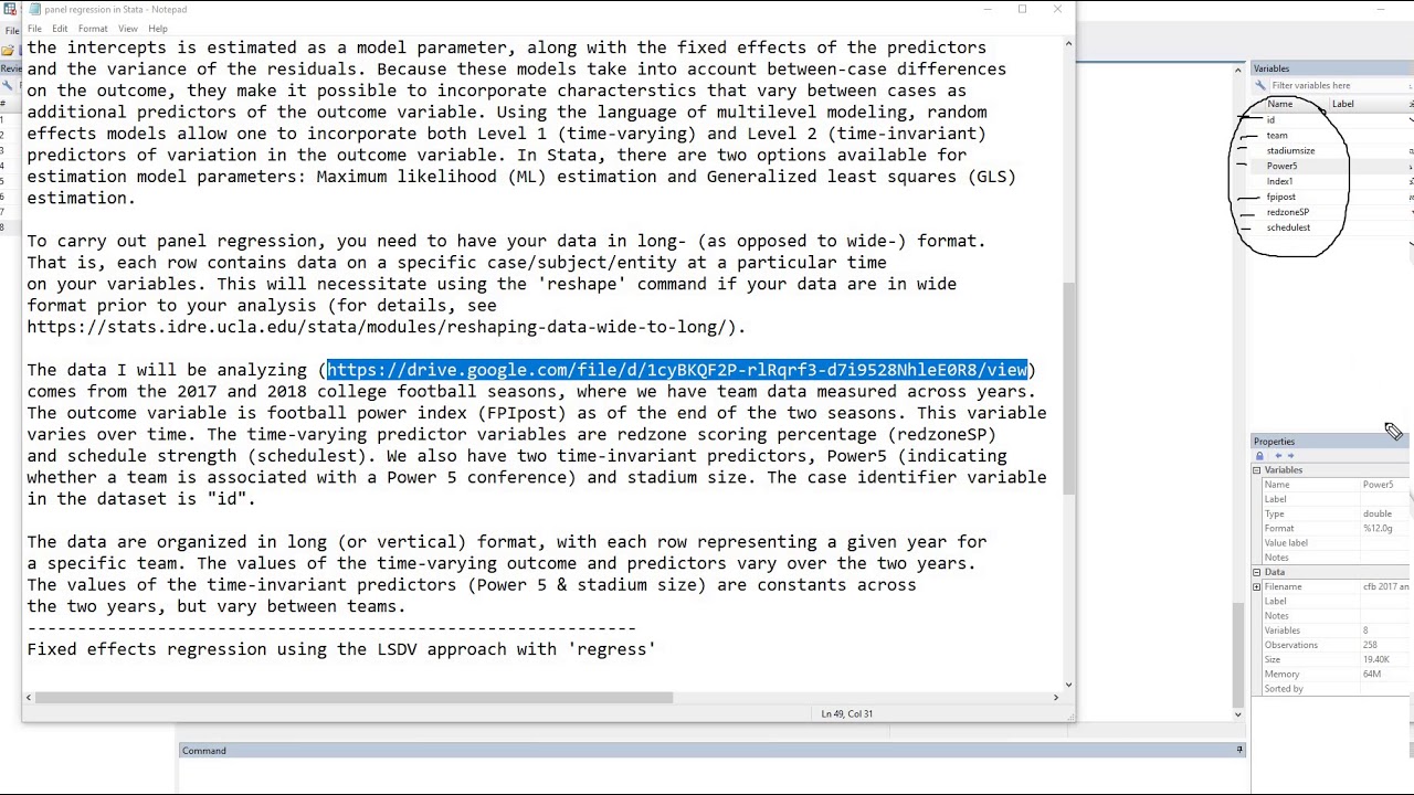 Fixed and random effects (panel) regression models in Stata