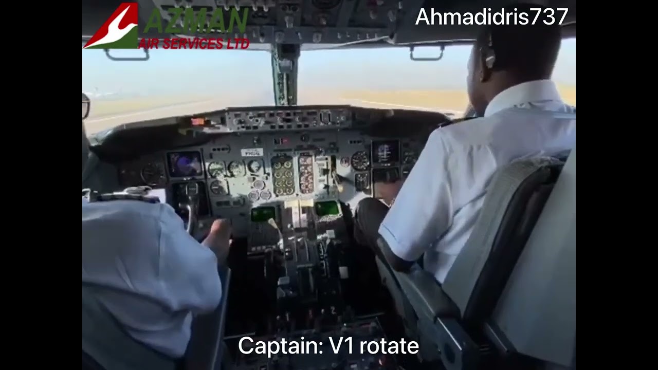 COCKPIT VIEW | Azman air Boeing 737-300 departing Kano airport 🇳🇬✈️