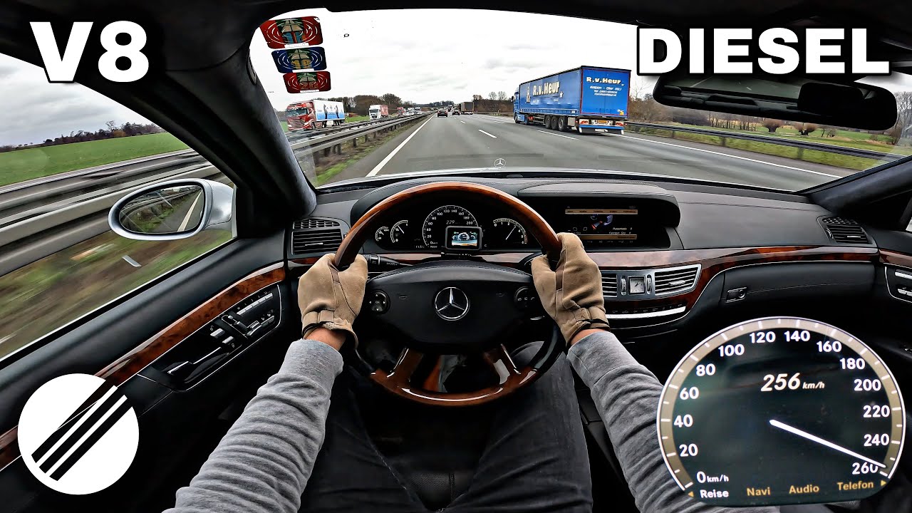 Mercedes-Benz S420 CDI W221 Top Speed Drive on German Autobahn🏎