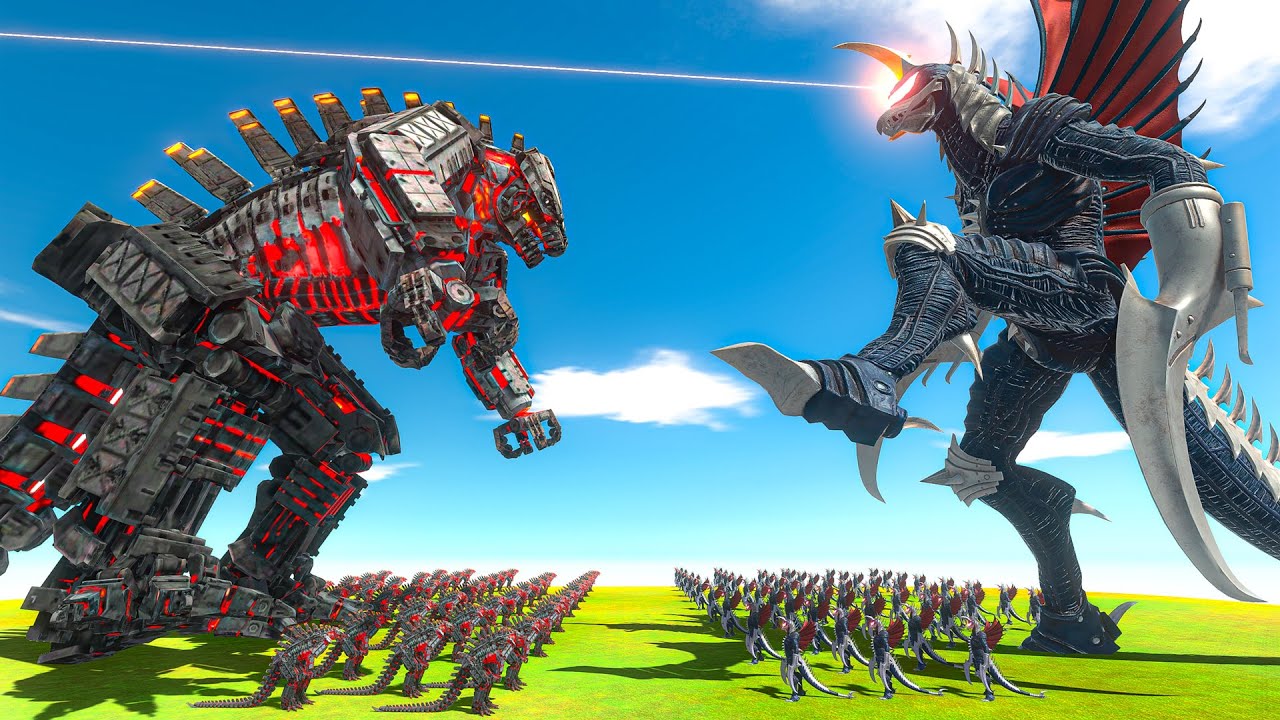 Growing Mechagodzilla VS New Gigan Size Comparison - Animal Revolt Battle Simulator