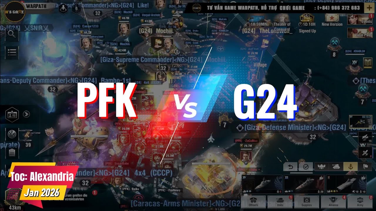 Trận Alexandria: G24 vs PFK | Warpath: Aceshooter