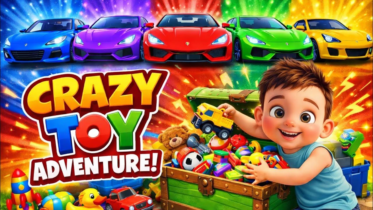 Color Cars Slide Fun + Toy Treasure Box Surprise! | Kids rhyme 