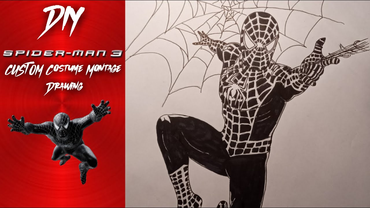 TexasWolfArt: DIY Black Suit Spider Man Costum Costume Montage from Spider Man 3 (2007)