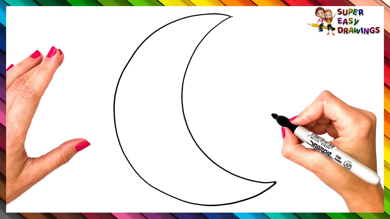 How To Draw The Moon Step By Step 🌙 Moon Drawing Easy
