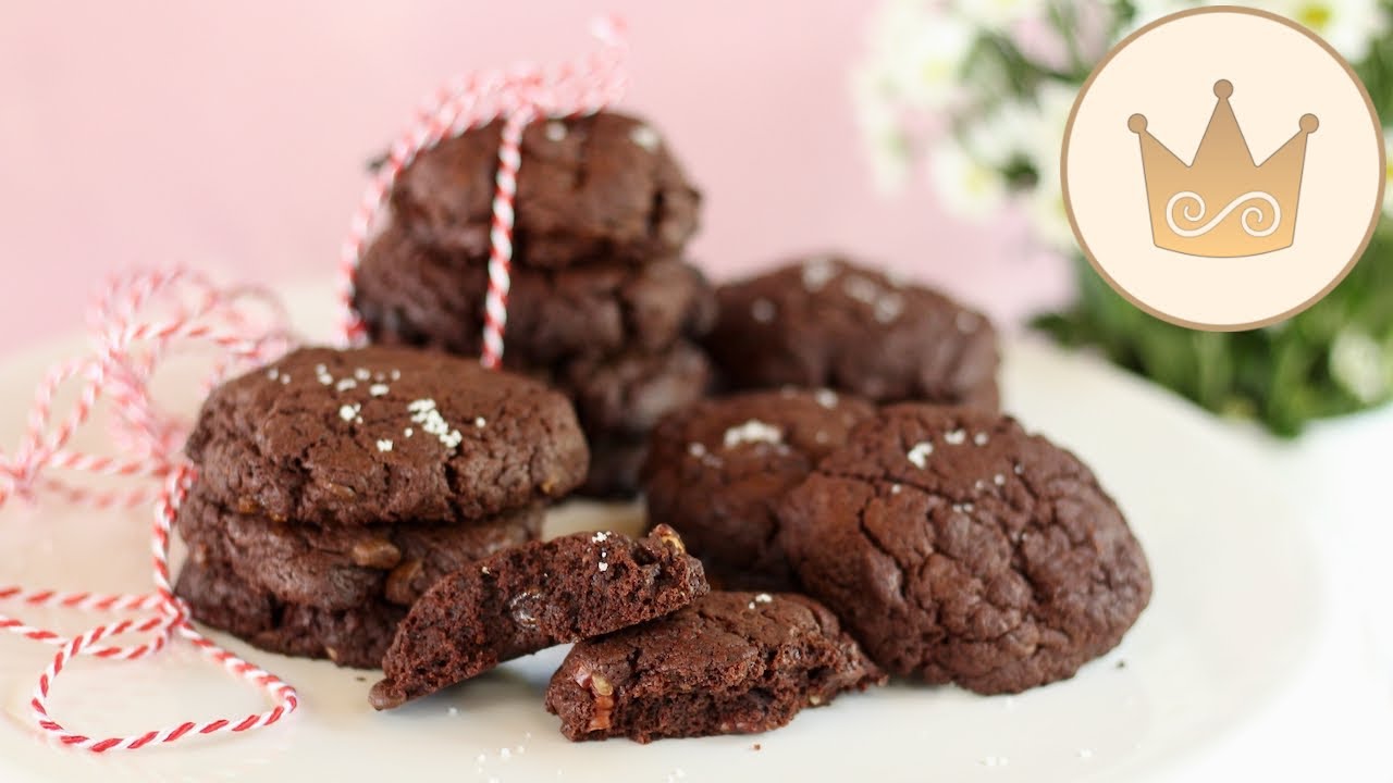 SCHOKOPLÄTZCHEN SELBER BACKEN! 💝 CHOCOLATE BROWNIE COOKIES! REZEPT VON SUGARPRINCESS