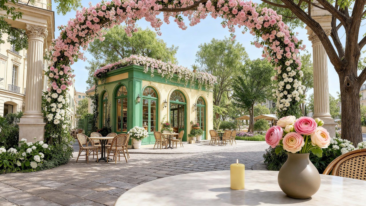 🎶 Soft Morning Café Jazz ☕ | Cozy Outdoor Music for Focus & Relaxation