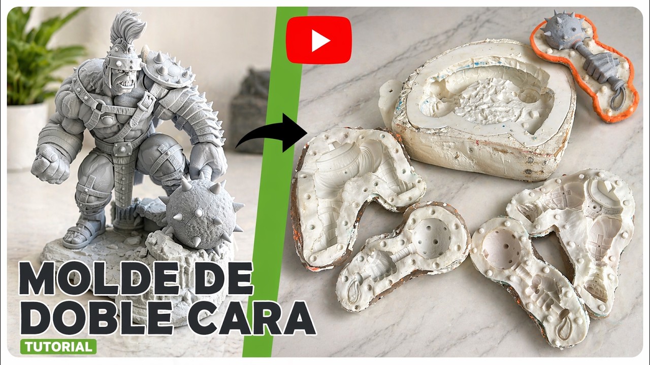 MOLDES DE DOBLE CARA EN 10 PASOS, APRENDE A HACERLOS (SILICONA RTV) (2/3)
