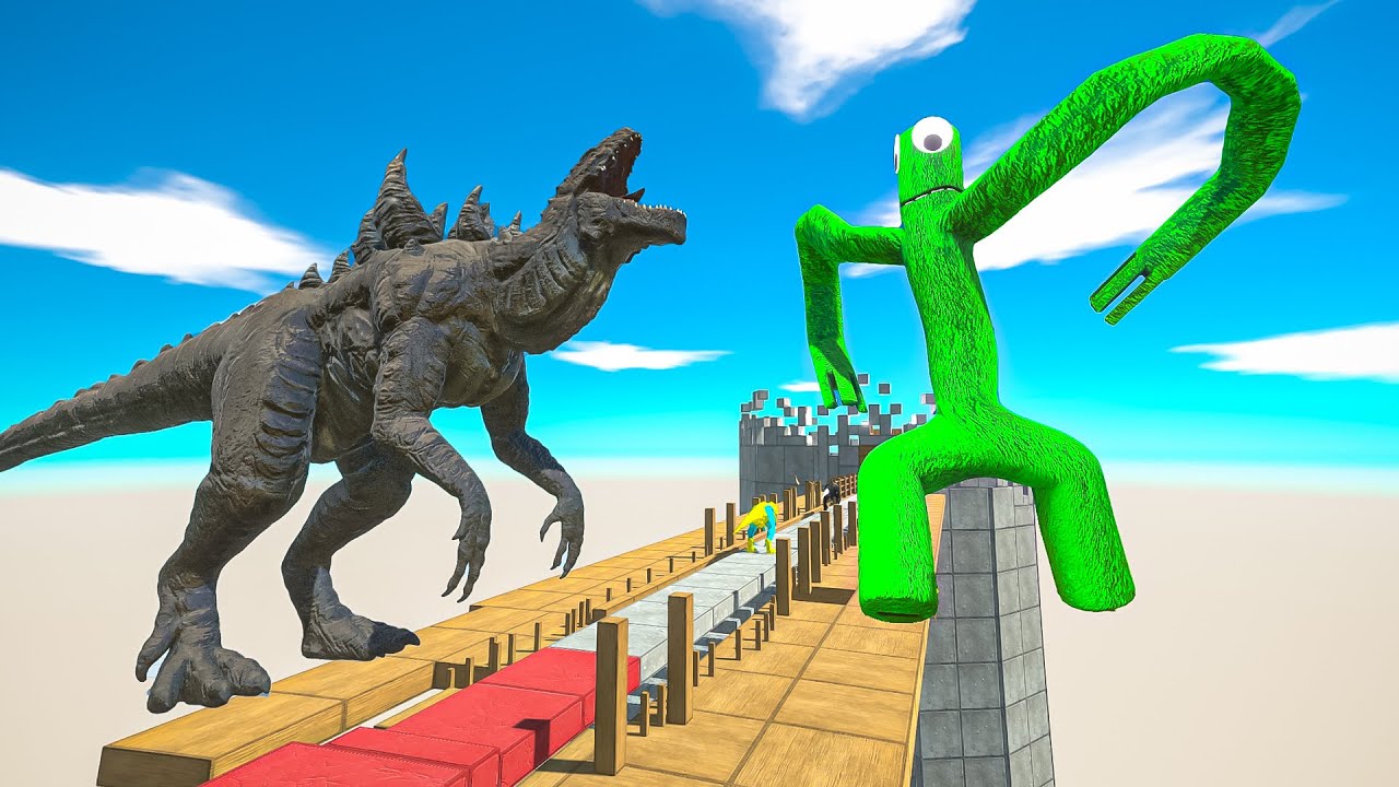 FPS AVATAR SAVE RAINBOW GREEN FROM ZILLA MAZE - Animal Revolt Battle Simulator DINO