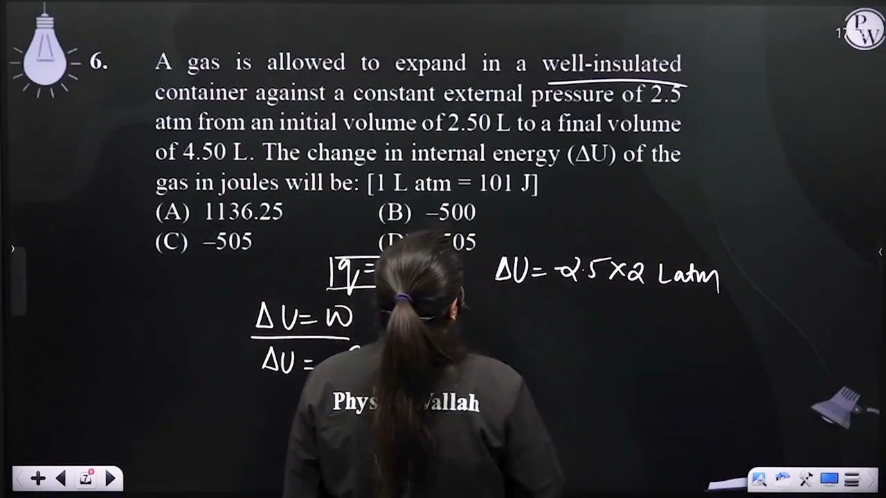 A gas is allowed to expand in a well-insulated container against a constant external pressure of....