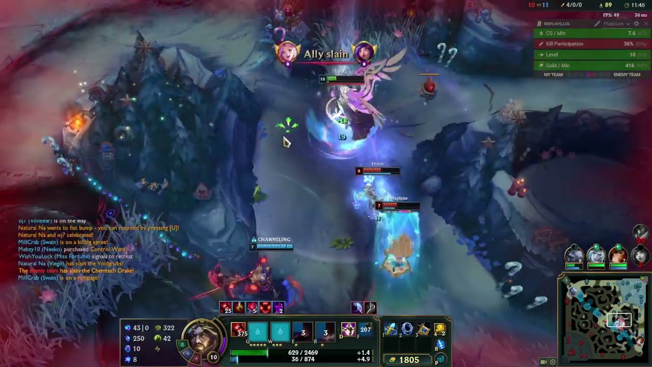 Swain Game 315 (Win vs Diana, Bronze I Promotion)