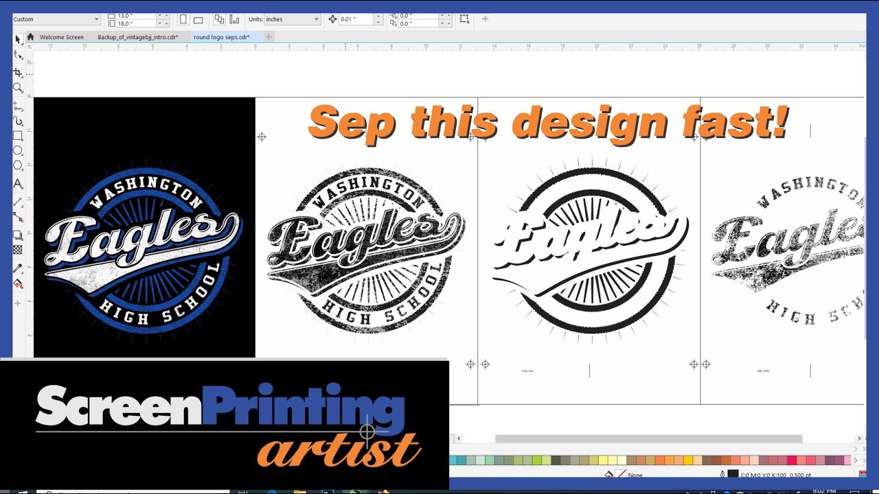 CorelDRAW 2019 tutorial on color separations for awesome round logo!