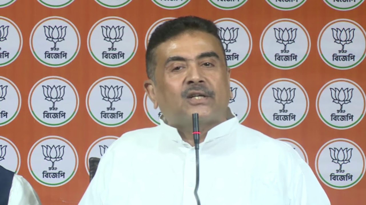 Press Conference by Suvendu Adhikari, LOP, WBLA at 6 Murlidhar Sen Lane BJP HQ, Kolkata.