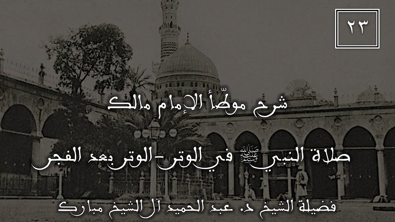 شرح موطأ الإمام مالك (٢٣) |صلاة النبي ﷺ في الوتر- الوتر بعد الفجر |الشيخ د.عبد الحميد آل الشيخ مبارك