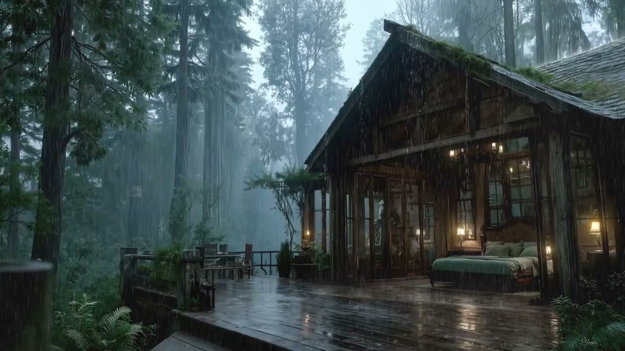 Rain Sounds For Sleeping - 99% Instantly Fall Asleep With Rain Sound outside the window At Night
