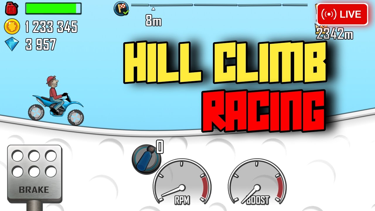 HILL CLIMB RACING LIVE 🔴 Racing game 💯 LIVE GAMEPLAY ✅ #part-1