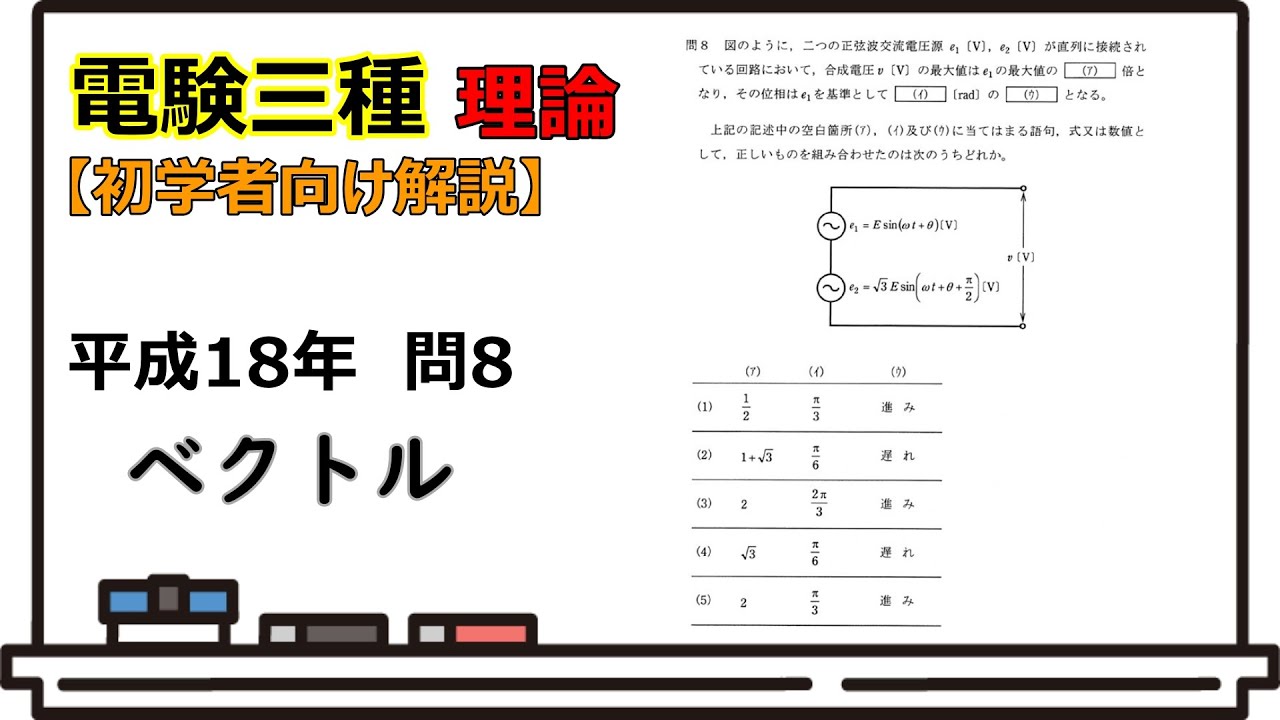 電験三種過去問解説　理論　H18問8　交流回路3