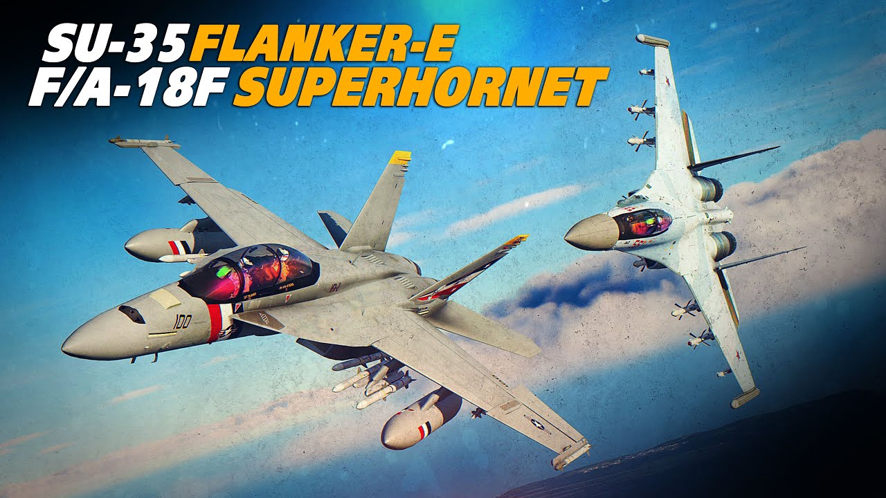 F/A-18F Superhornet Vs Su-35 Flanker-E Dogfight | Digital Combat Simulator | DCS |