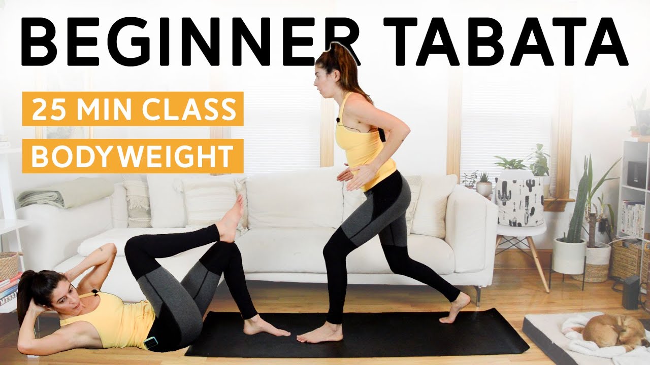 Tabata Superset Beginner Workout (25 Min Class) - Bodyweight Only