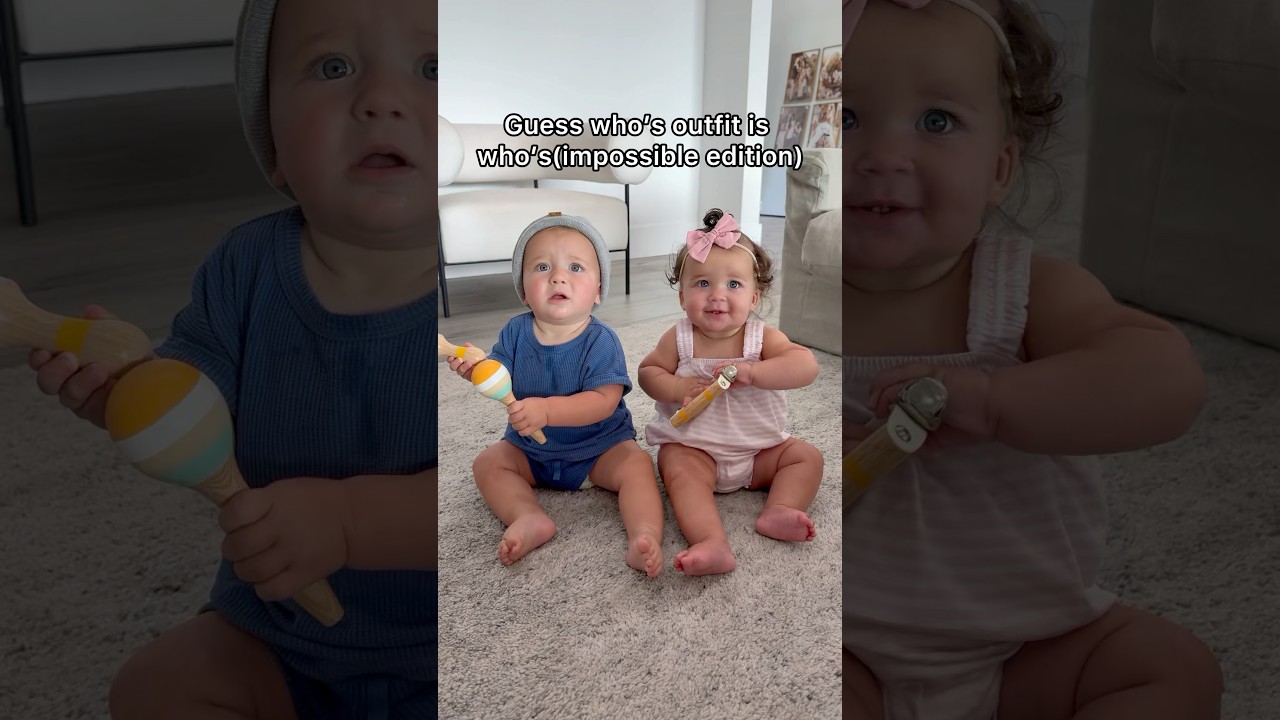 Who&rsquo;s who👀😂 #babies #cousins #outfitswap #babygirl #babyboy #family