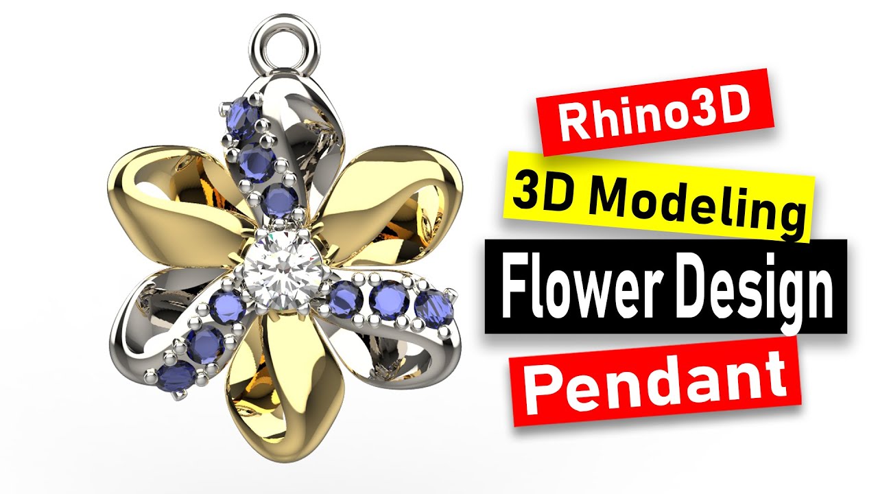 Flower Pendant 3D Modeling in Rhino 6: Jewelry CAD Design Tutorial #125