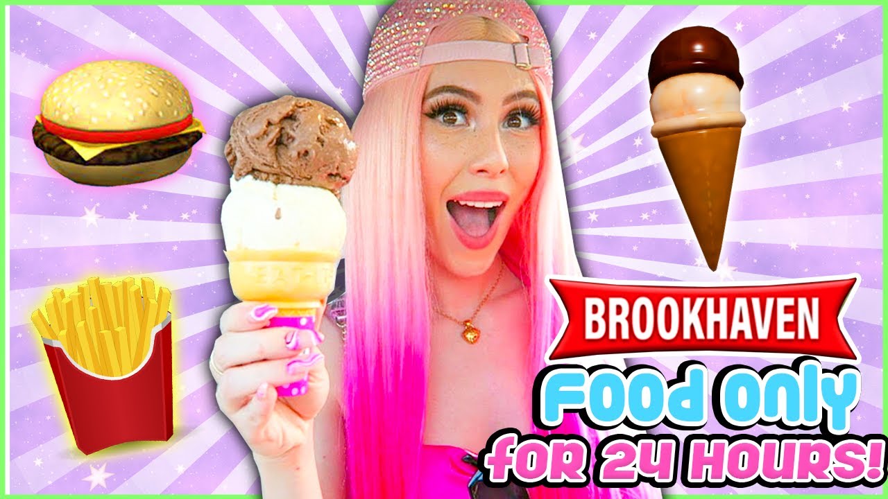 I Only Ate BROOKHAVEN FOOD For 24 Hours...Roblox