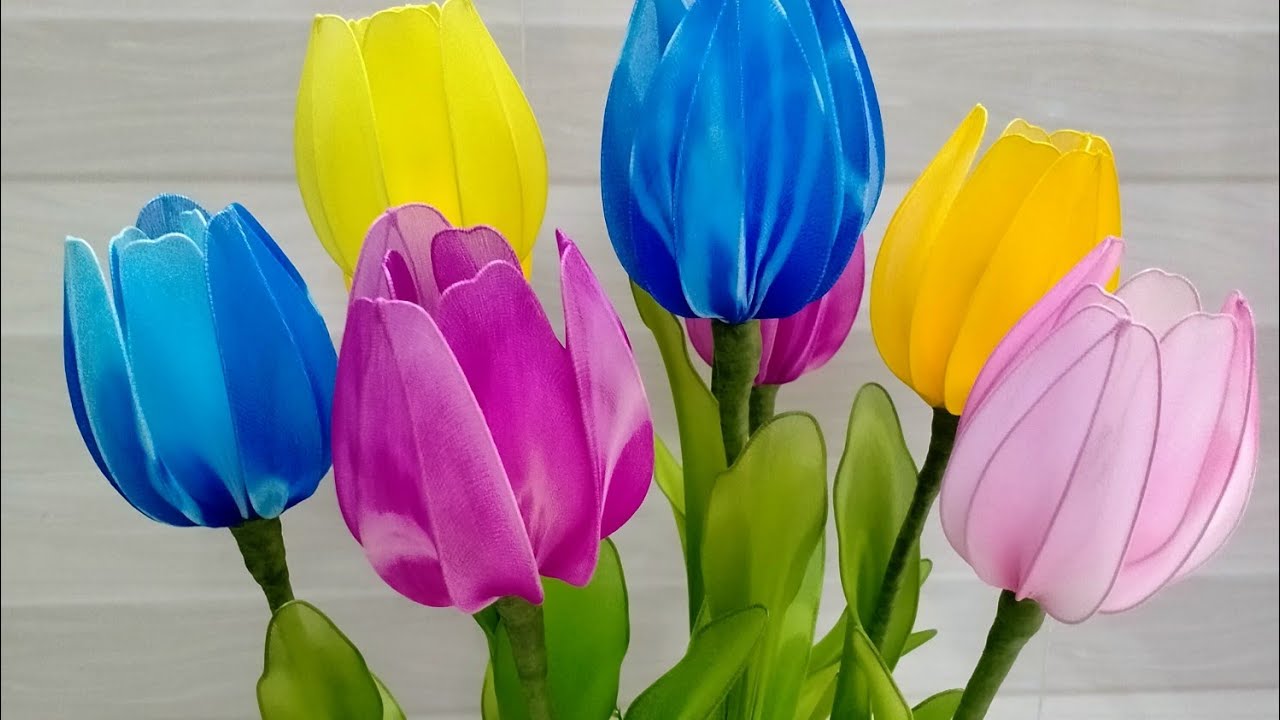 Cách Làm Hoa Tulip Bằng Vải Voan
