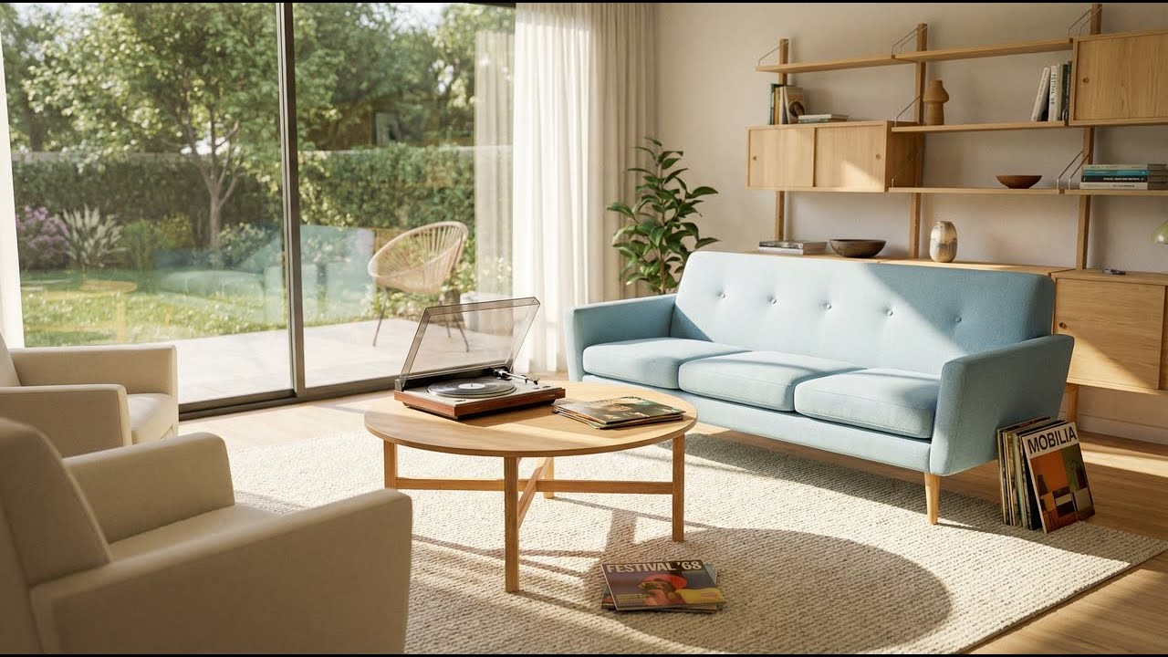 1 Hour Relaxing Jazz Apartment | Warm Earthy 70s Vibes | Retro Home Office & Study Music