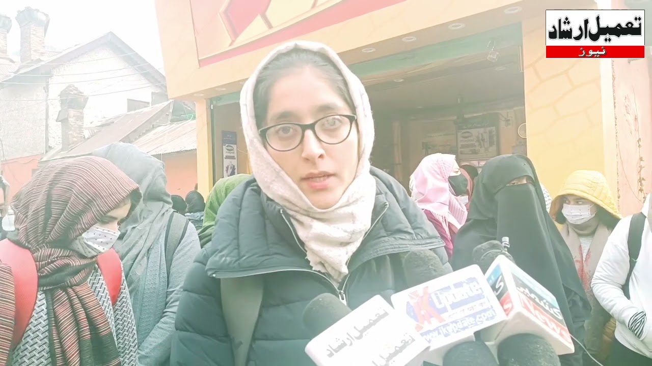 Students of cluster University staged protest at press colony.