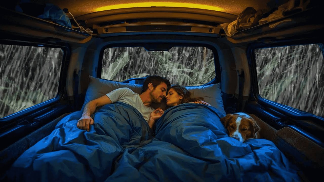 Relax Instantly 🌧️ Rain & Soft Thunder in a Cozy Parked Car