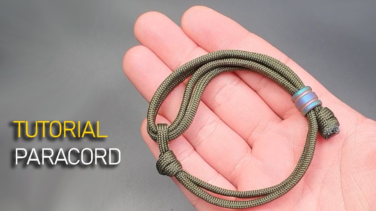 Cómo hacer una pulsera paracord fácil, con dos nudos y una pieza de titanio