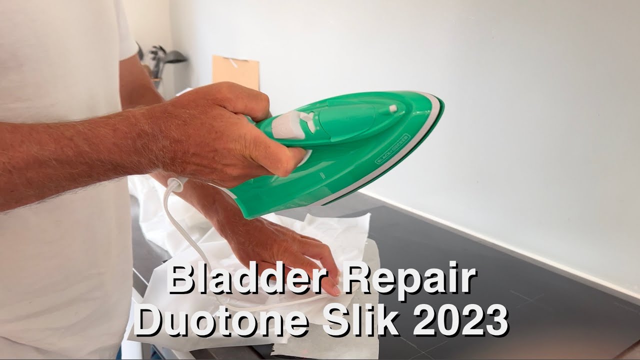 How to repair a Duotone Wing Bladder with a Iron,hot welding the PU