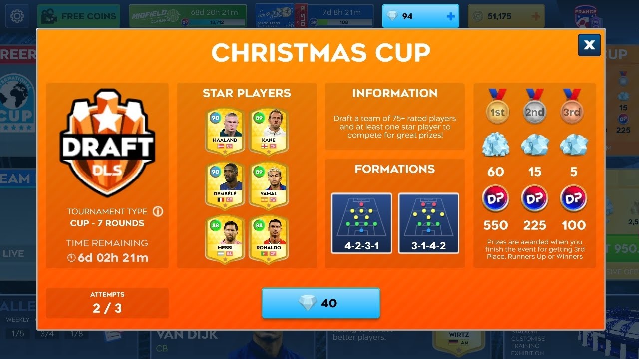 CHRISTMAS CUP. DLS 2026.#music #christmas CUP #dls #2026#star players 