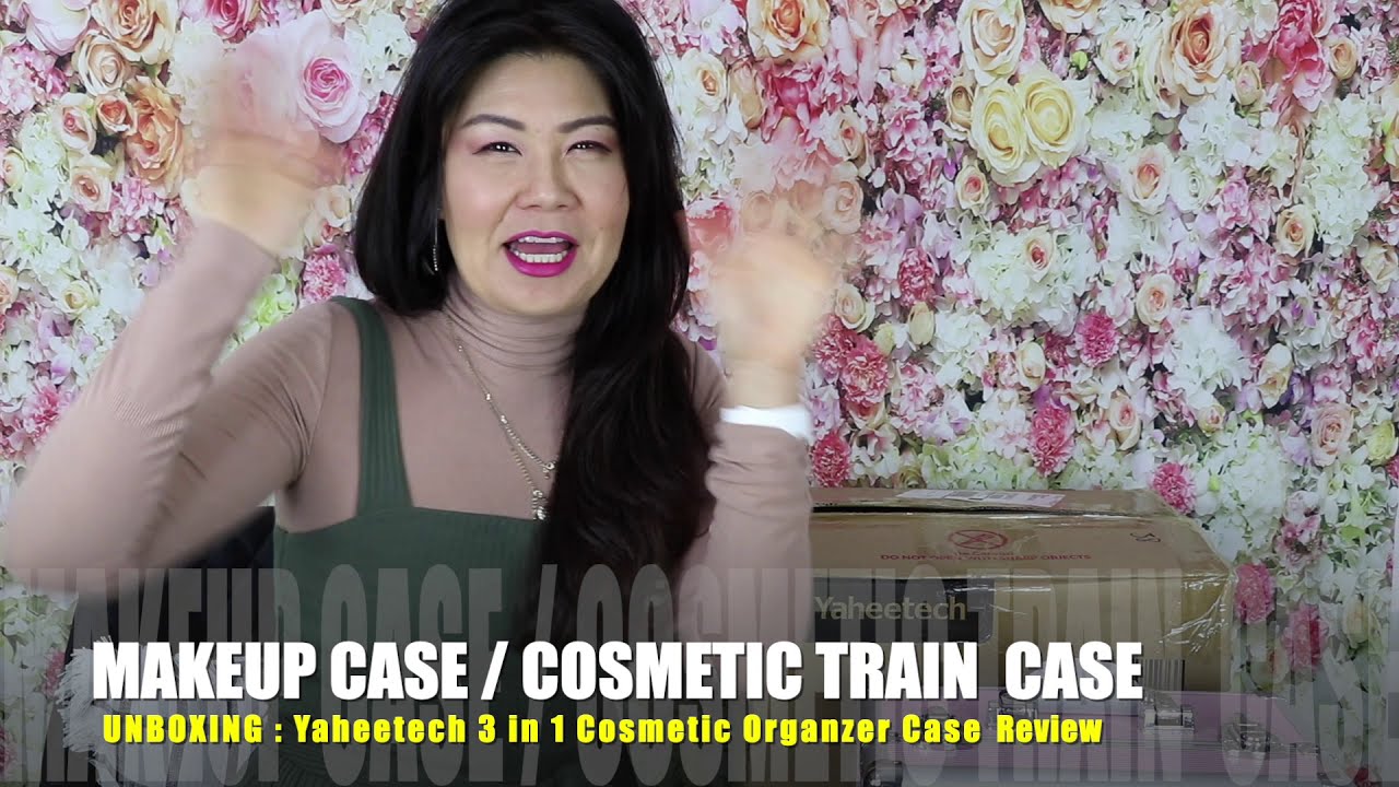 Unboxing Yaheetech Makeup Case / Cosmetic Train Case Trolley Organizer Case